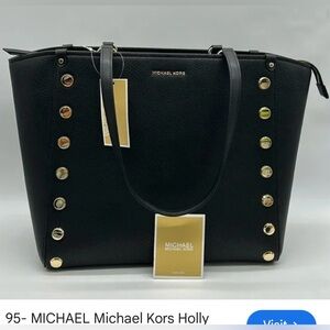 Michael Kors Black Tote with Gold Accents